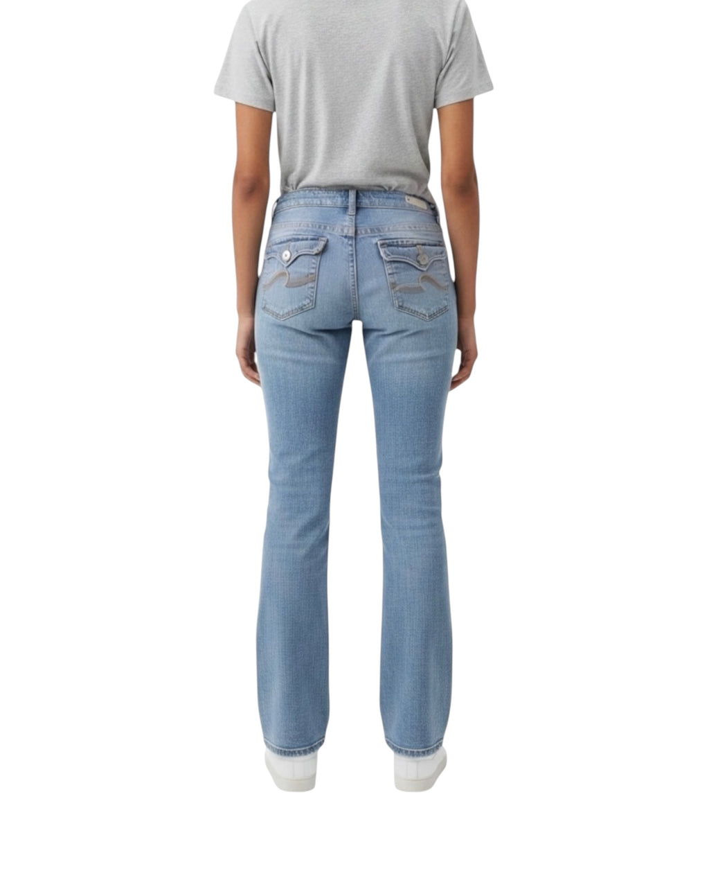 Y2K Bootcut Jeans Washed Blue