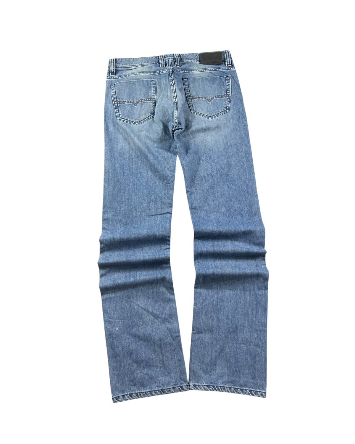 Diesel Straight Fit Jeans Washed Blue