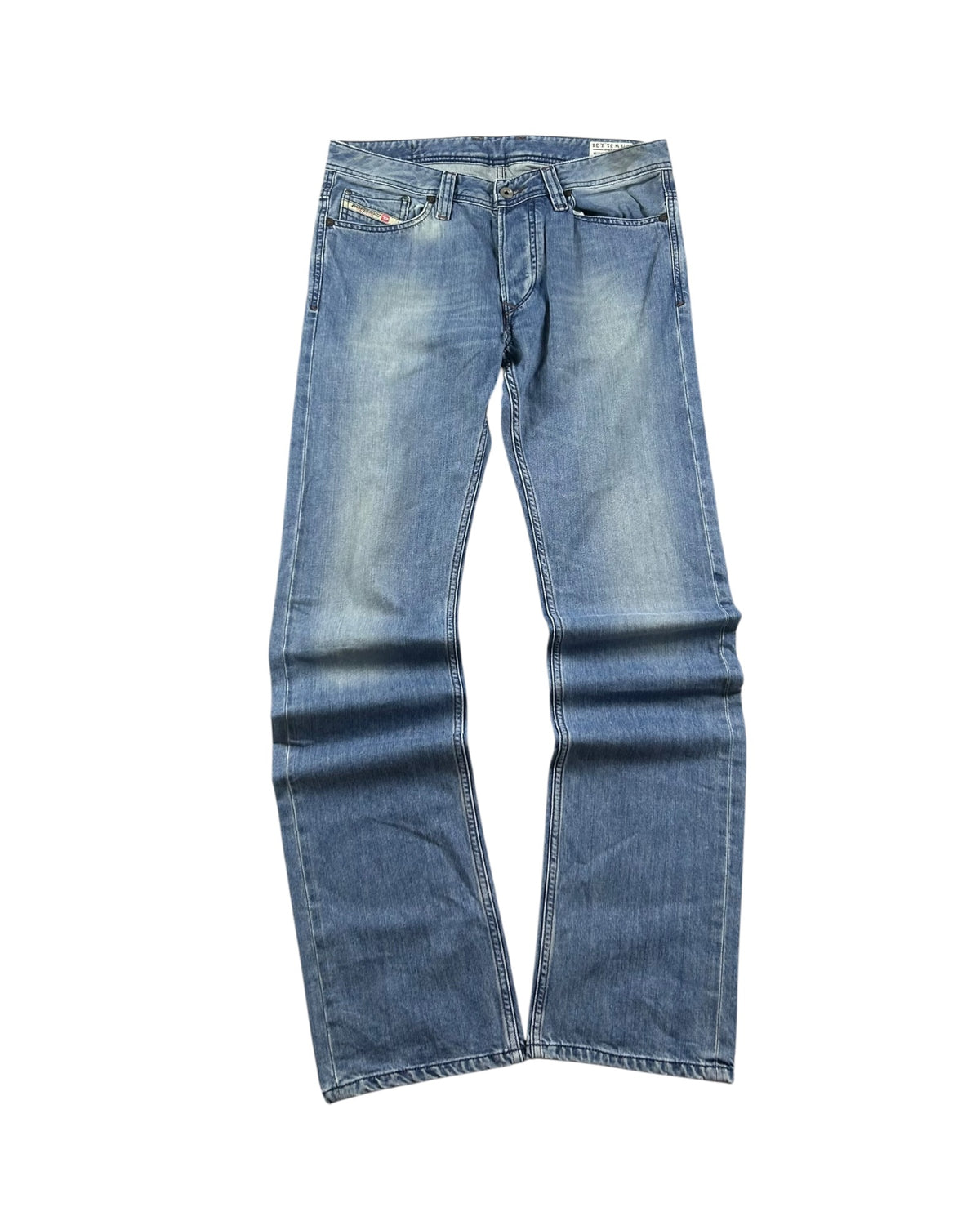 Diesel Straight Fit Jeans Washed Blue