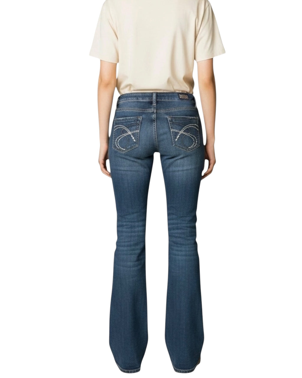 Y2K Bootcut Jeans Washed Darkblue