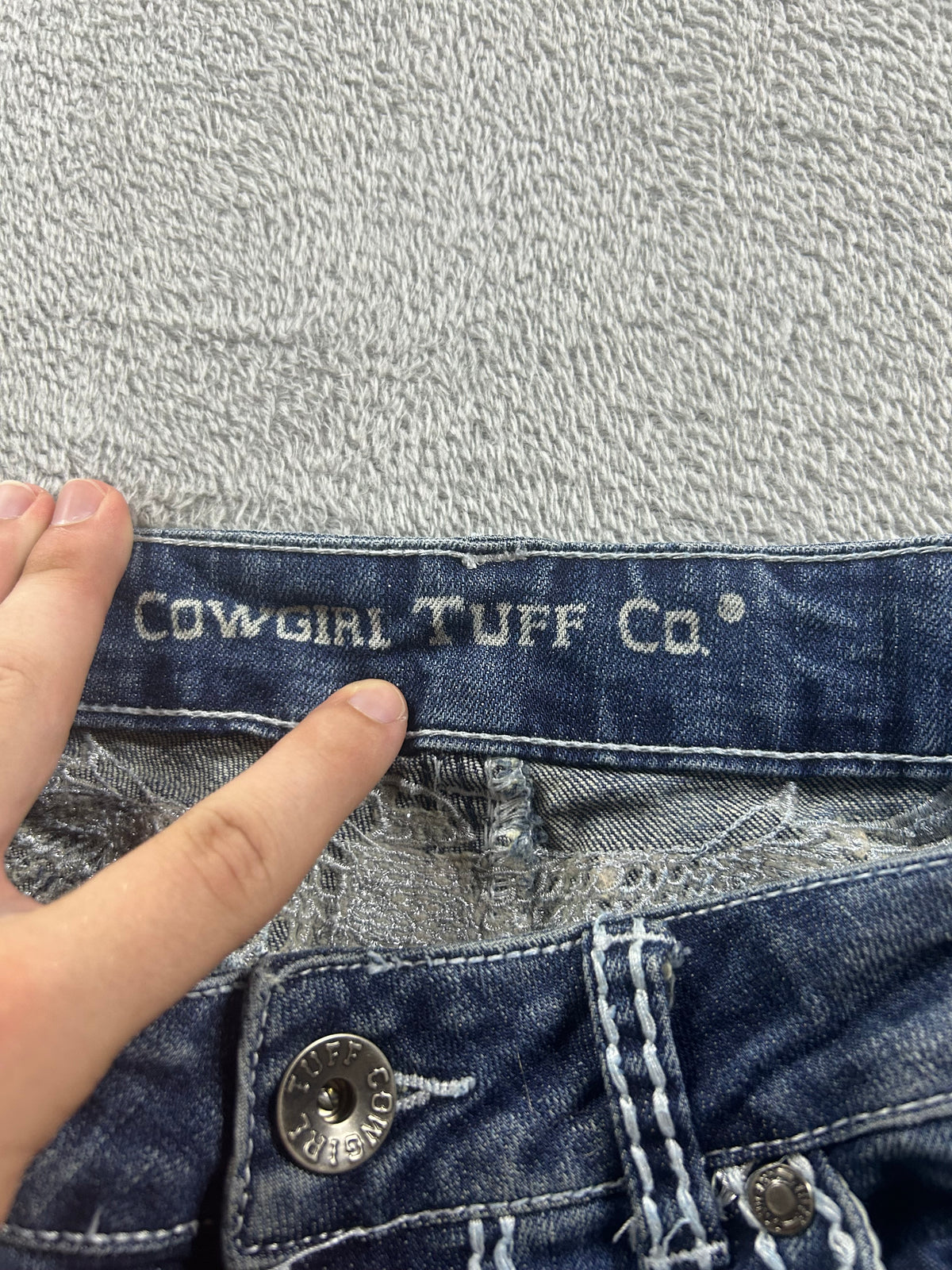 Y2K Bootcut Jeans Darkblue Big Eagle Print Woman