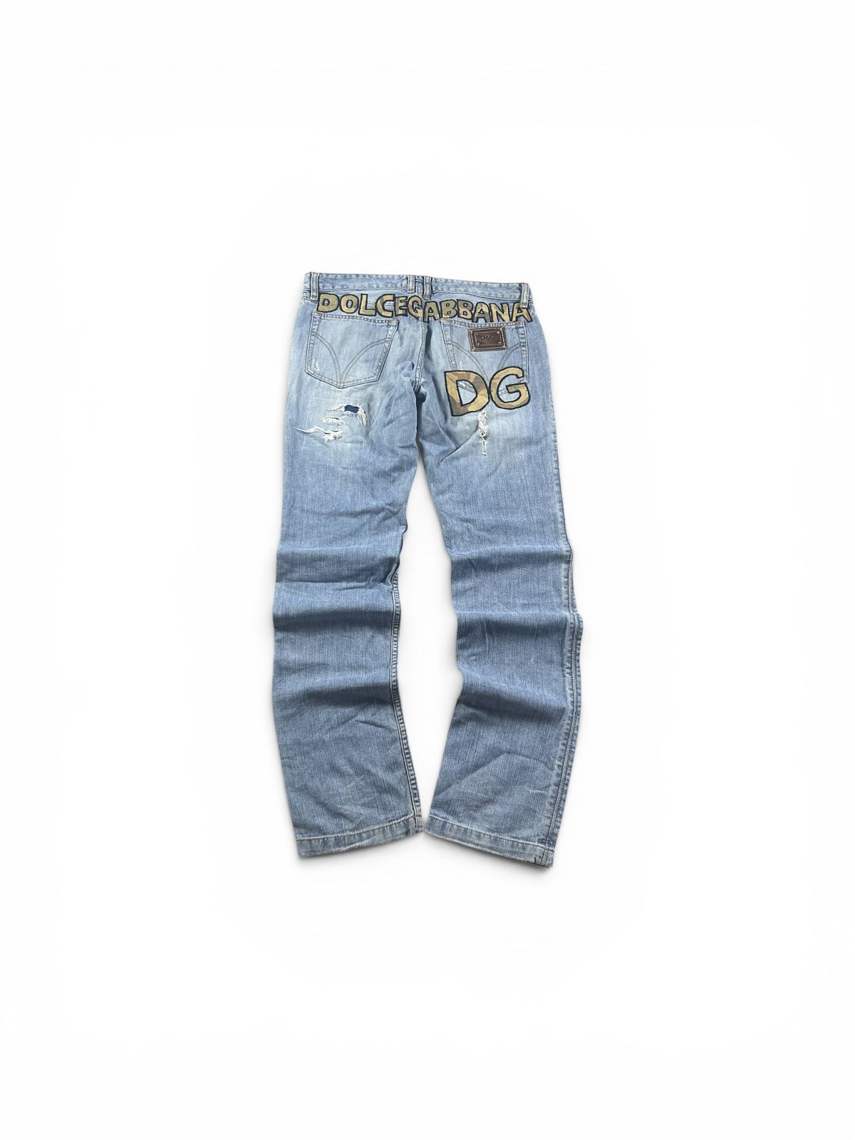 D&G Jeans Gold Backprint Straight Leg Man
