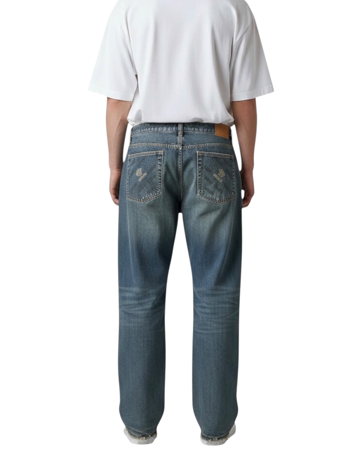 Versace Designer Jeans Washed Blue Baggy