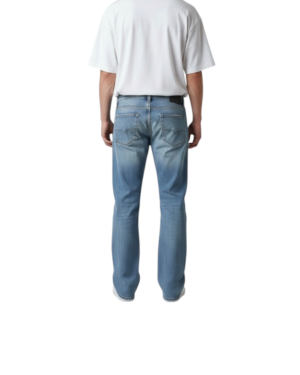 Diesel Straight Fit Jeans Washed Blue
