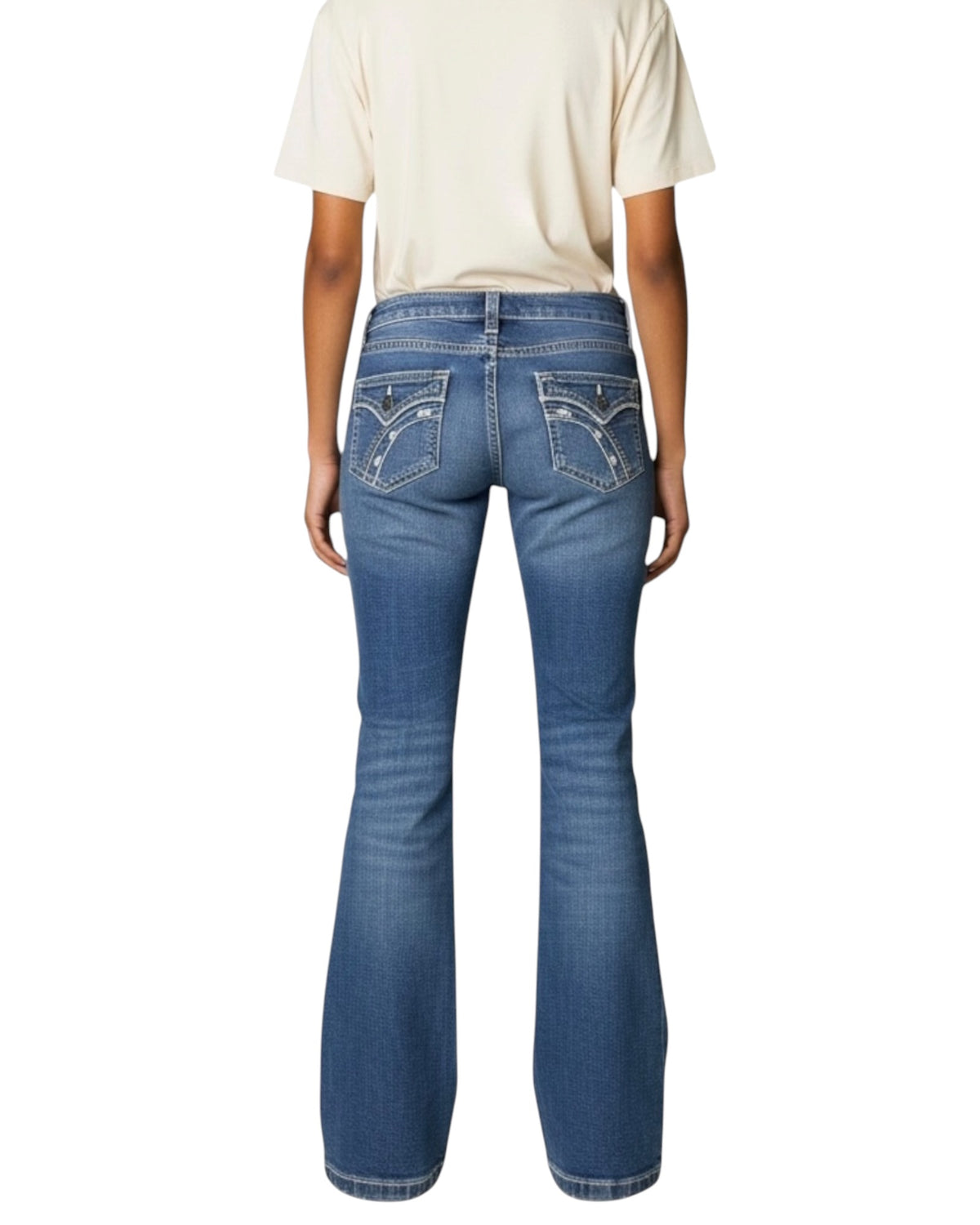 Ginatricot Bootcut Jeans Darkblue