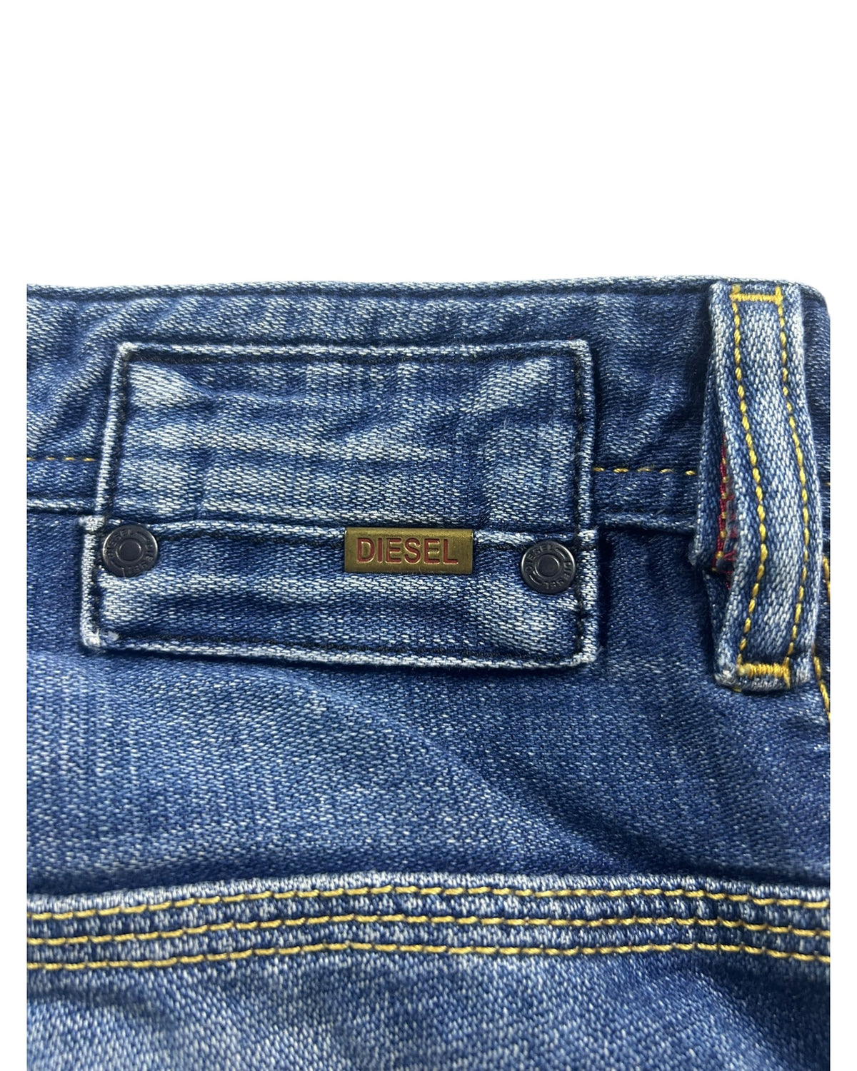Diesel Straight Fit Jeans Washed Blue