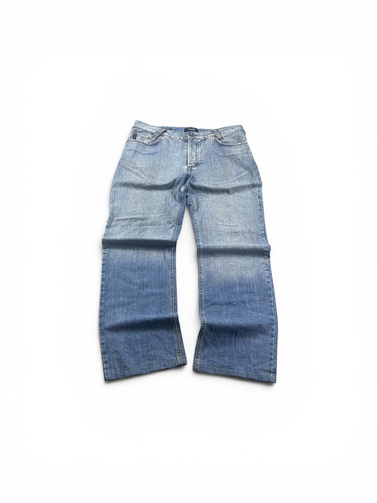 D&G Big Print Herren Jeans Washed Blue