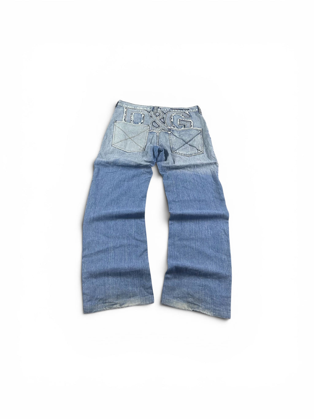 D&G Big Print Herren Jeans Washed Blue