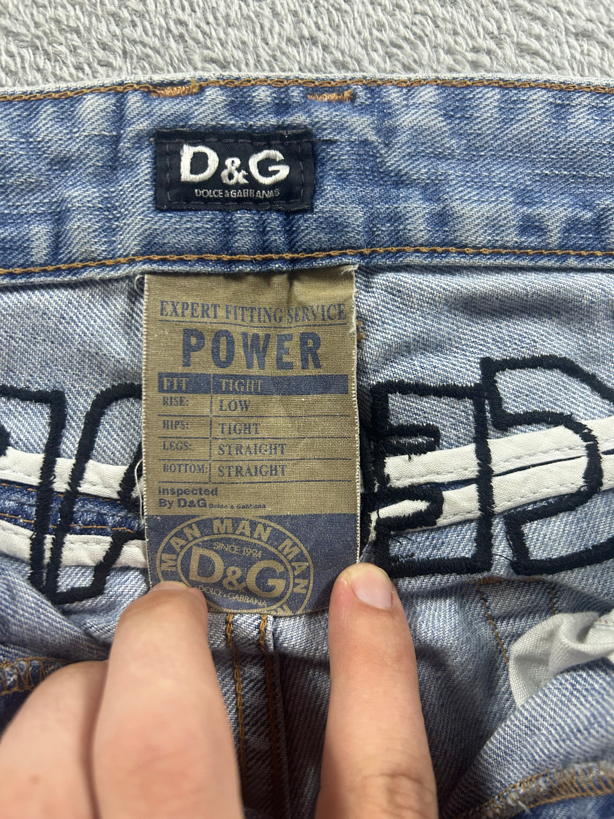 D&G Jeans Gold Backprint Straight Leg Man