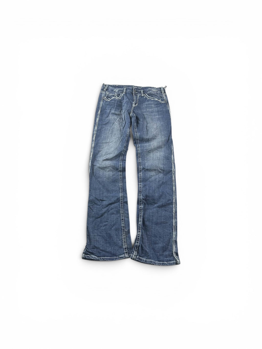 Y2K Bootcut Jeans Darkblue Big Eagle Print Woman