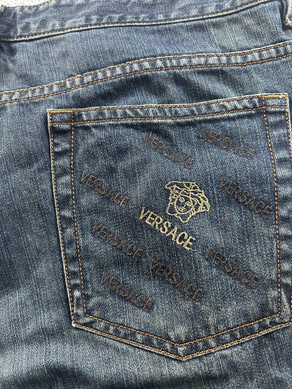 Versace Designer Jeans Washed Blue Baggy