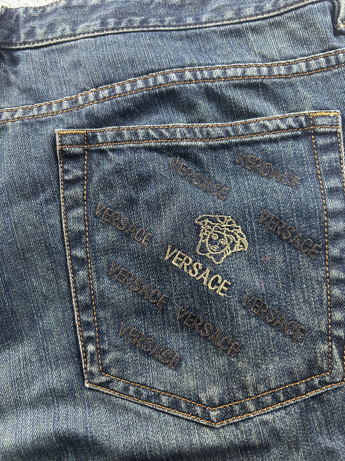 Versace Designer Jeans Washed Blue Baggy